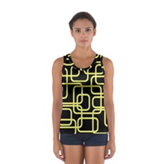 Yellow And Black Decorative Design Tops by Valentinaart