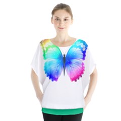 Psychadelic Butterly 4 Batwing Blouse Batwing Chiffon Blouse