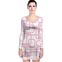 Pink Elegant Design Long Sleeve Bodycon Dress