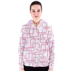 Pink Elegant Design Women s Zipper Hoodie