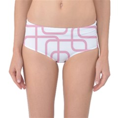 Pink Elegant Design Mid-waist Bikini Bottoms