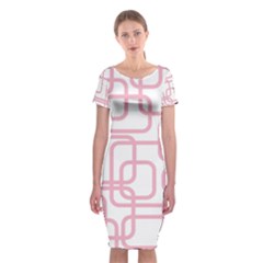 Pink Elegant Design Classic Short Sleeve Midi Dress