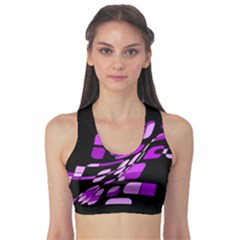 Purple Decorative Abstraction Sports Bra