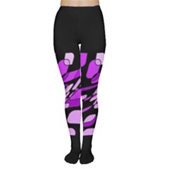 Purple Decorative Abstraction Women s Tights