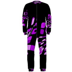 Purple Decorative Abstraction Onepiece Jumpsuit (men) 