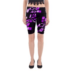 Purple Decorative Abstraction Yoga Cropped Leggings