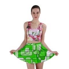 Green Decorative Abstraction  Mini Skirt