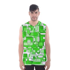 Green Decorative Abstraction  Men s Basketball Tank Top by Valentinaart