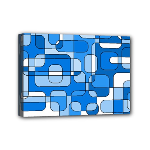 Blue Decorative Abstraction Mini Canvas 7  X 5  by Valentinaart