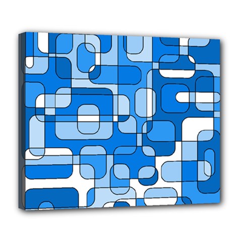 Blue Decorative Abstraction Deluxe Canvas 24  X 20   by Valentinaart