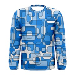 Blue Decorative Abstraction Men s Long Sleeve Tee