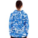 Blue decorative abstraction Women s Zipper Hoodie View2