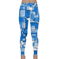 Blue Decorative Abstraction Yoga Leggings by Valentinaart