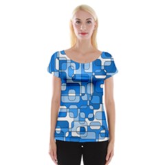 Blue Decorative Abstraction Women s Cap Sleeve Top by Valentinaart