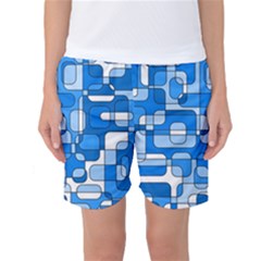 Blue Decorative Abstraction Women s Basketball Shorts