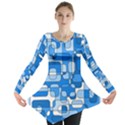 Blue decorative abstraction Long Sleeve Tunic  View1