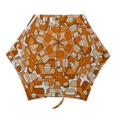 Orange Decorative Abstraction Mini Folding Umbrellas by Valentinaart