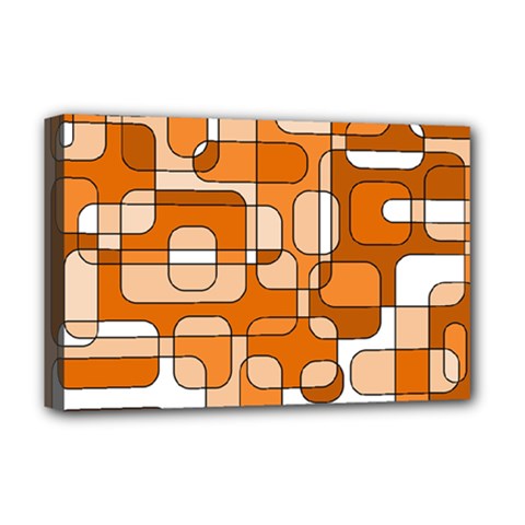 Orange Decorative Abstraction Deluxe Canvas 18  X 12  