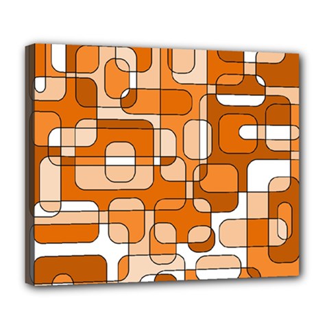 Orange Decorative Abstraction Deluxe Canvas 24  X 20   by Valentinaart