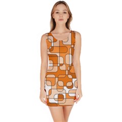 Orange Decorative Abstraction Sleeveless Bodycon Dress by Valentinaart