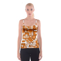 Orange Decorative Abstraction Spaghetti Strap Top