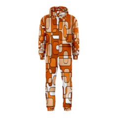 Orange Decorative Abstraction Hooded Jumpsuit (kids)