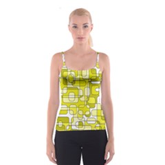 Yellow Decorative Abstraction Spaghetti Strap Top by Valentinaart