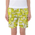 Yellow decorative abstraction Women s Basketball Shorts View1