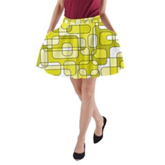 Yellow Decorative Abstraction A-line Pocket Skirt by Valentinaart