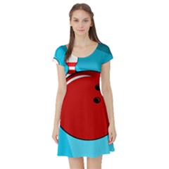 Bowling  Short Sleeve Skater Dress