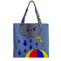 Rainy Day Zipper Grocery Tote Bag by Valentinaart