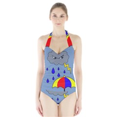 Rainy Day Halter Swimsuit