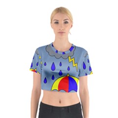 Rainy Day Cotton Crop Top by Valentinaart