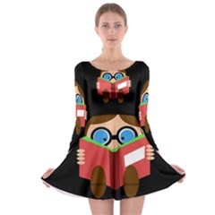 Brainiac  Long Sleeve Skater Dress by Valentinaart