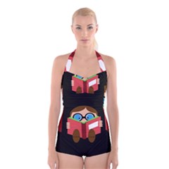 Brainiac  Boyleg Halter Swimsuit 