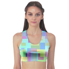 Pastel Geometrical Desing Sports Bra by Valentinaart