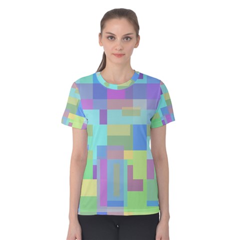 Pastel Geometrical Desing Women s Cotton Tee by Valentinaart