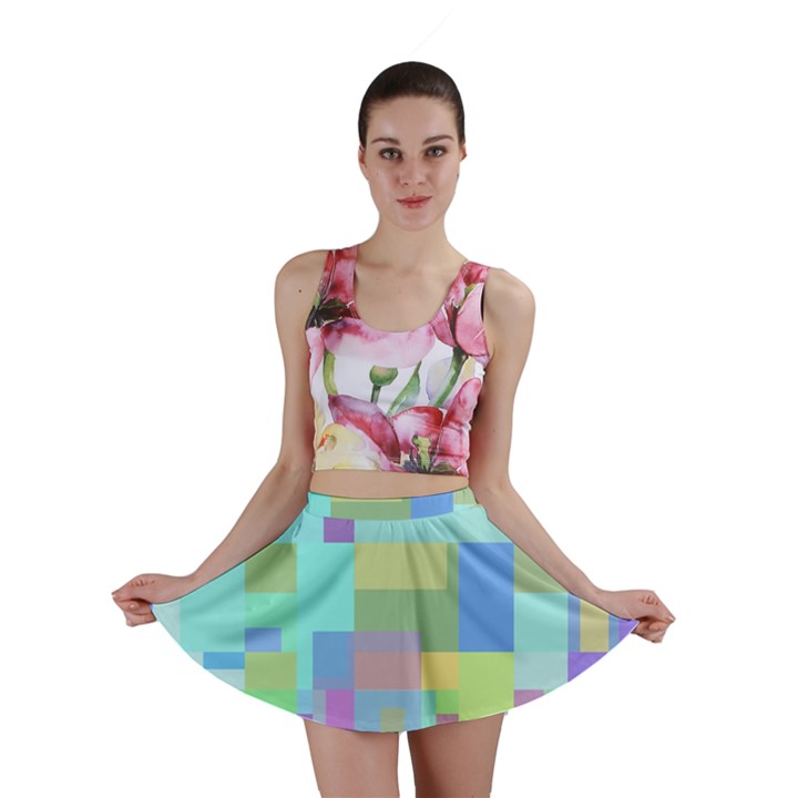 Pastel geometrical desing Mini Skirt