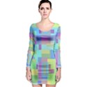 Pastel geometrical desing Long Sleeve Bodycon Dress View1