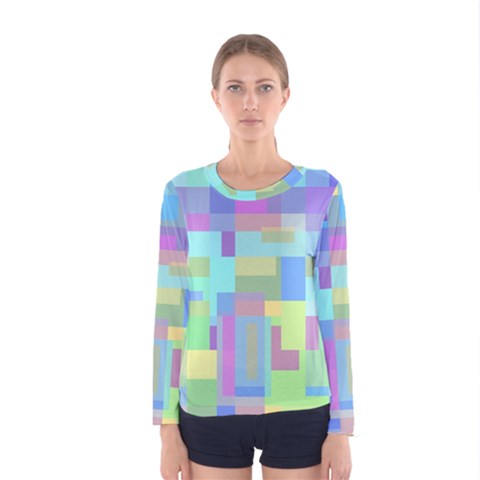 Pastel Geometrical Desing Women s Long Sleeve Tee by Valentinaart