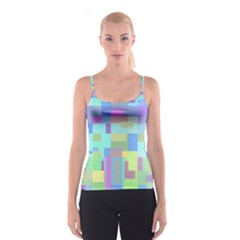 Pastel Geometrical Desing Spaghetti Strap Top by Valentinaart