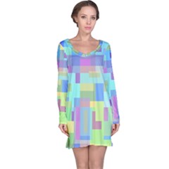 Pastel Geometrical Desing Long Sleeve Nightdress by Valentinaart