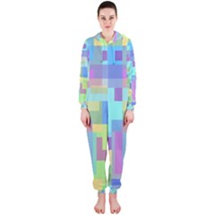 Pastel Geometrical Desing Hooded Jumpsuit (ladies)  by Valentinaart