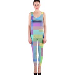 Pastel Geometrical Desing Onepiece Catsuit by Valentinaart