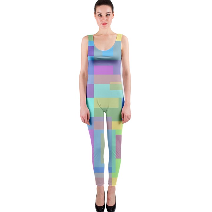 Pastel geometrical desing OnePiece Catsuit