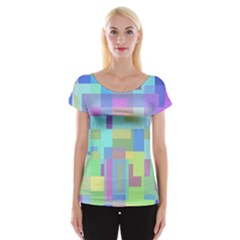 Pastel Geometrical Desing Women s Cap Sleeve Top by Valentinaart