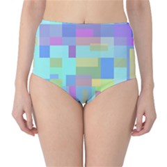 Pastel Geometrical Desing High-waist Bikini Bottoms by Valentinaart