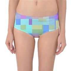 Pastel Geometrical Desing Mid-waist Bikini Bottoms by Valentinaart