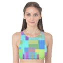 Pastel geometrical desing Tank Bikini Top View1