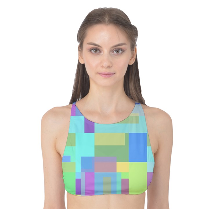 Pastel geometrical desing Tank Bikini Top